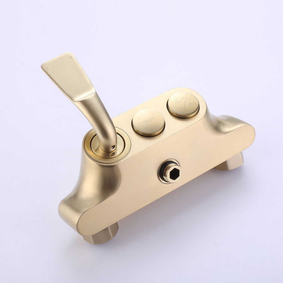 Wall Mounted Rain Shower System with Hand Shower-Includes Rough-in Valve, Brushe