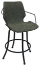 Swivel Metal Counter 26" 30" or 34" Bar Stool - Asheville, Green - Black, 34"