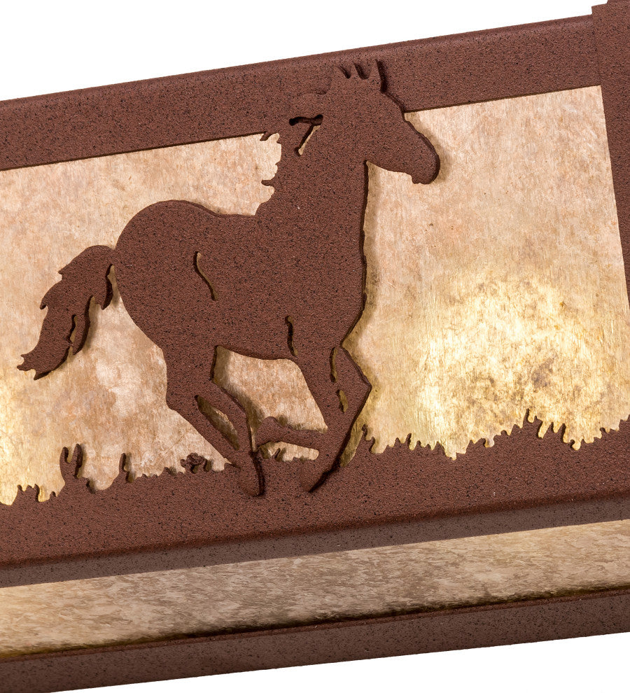 24 Wide Running Horses Vanity Light