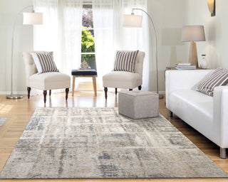 Mehari Beige/Gray/Blue Area Rug, 5.3'x7.7'