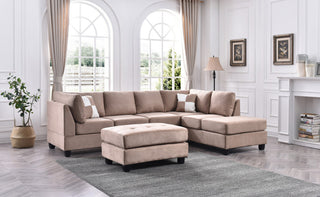 Solana Micro Suede Sectional, Mocha Micro Suede