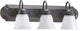 3-Light Vanity Fixture, Toasted Sienna With Faux Alabaster