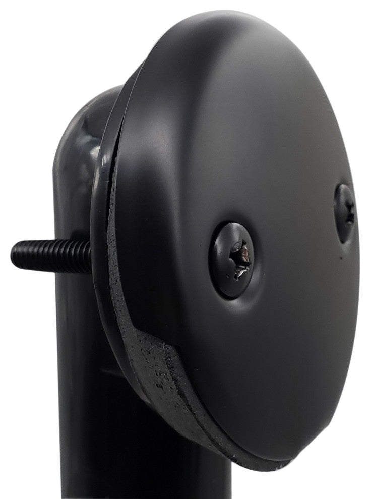 White 1.5" Tubular Tip Toe Bath Waste In Powder Coated White, Powder Coated Flat Black