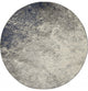 5' Gray And Ivory Round Abstract Power Loom Area Rug