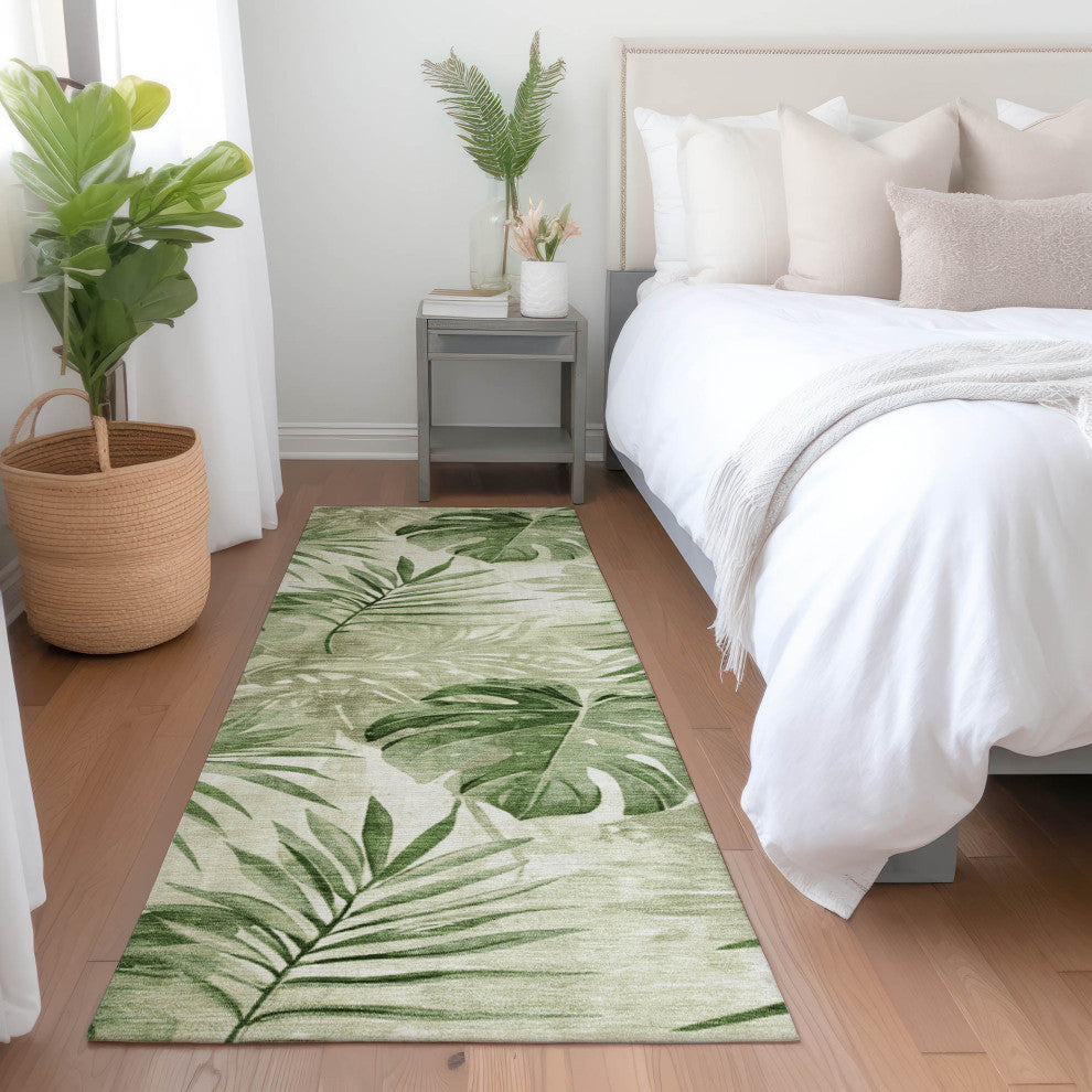Machine Washable Indoor/Outdoor Chantille ACN1886 Aloe 2'3" x 7'6" Runner Rug
