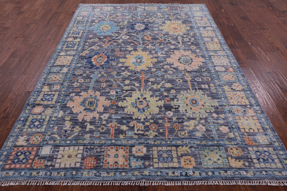 Handmade Turkish Oushak Wool Rug 6' 6" X 9' 2" - Q13354