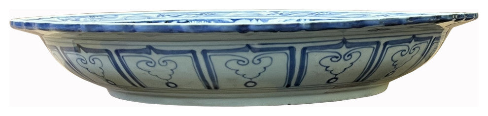 Chinese Blue and White Porcelain Oriental Scenery Display Charger Plate Hws2562