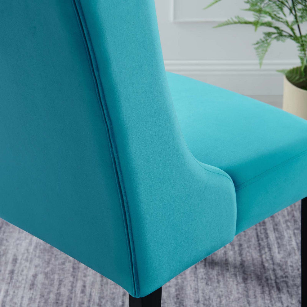Baronet Performance Velvet Dining Chairs, Set of 2, Blue