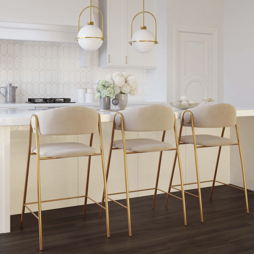 Lara Cream Counter Stool, Set of 2