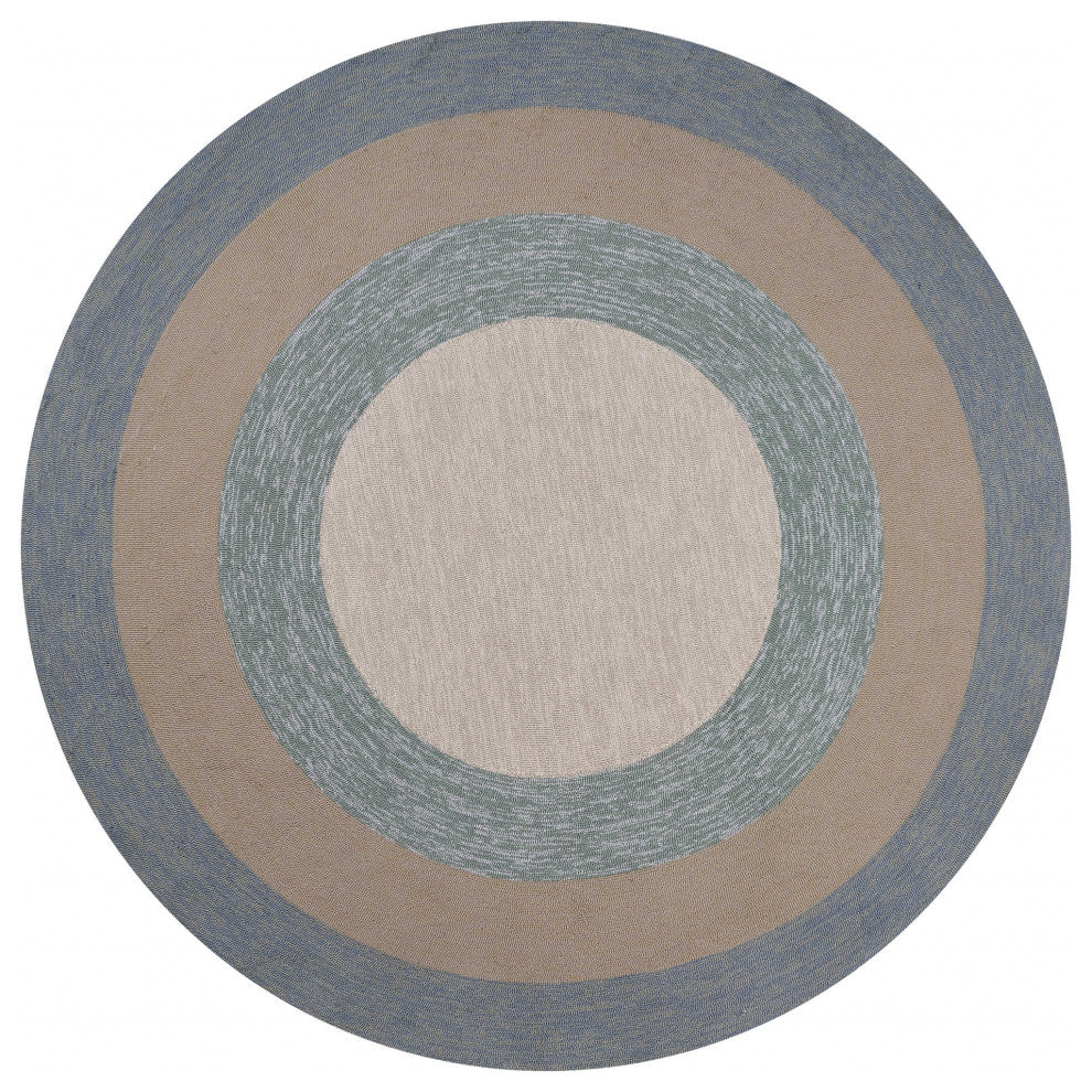 60 X 90 Ivory  Blue Polyester Rug