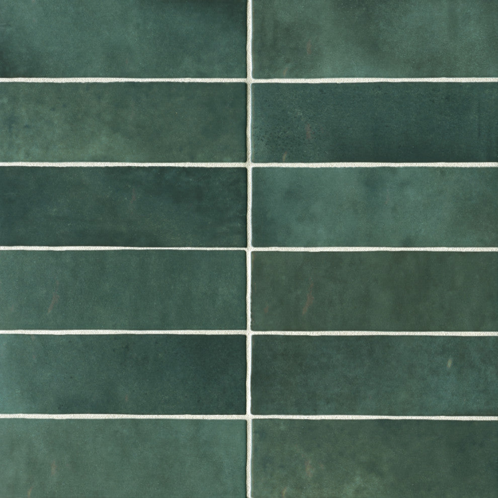 Cloe 2.5"x8" Artisan Ceramic Subway Tile, Green