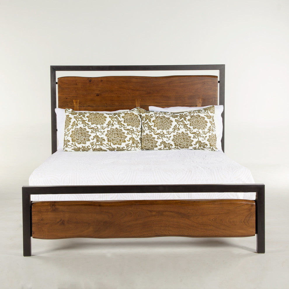 Glenwood Live Edge Acacia Wood Queen Bed