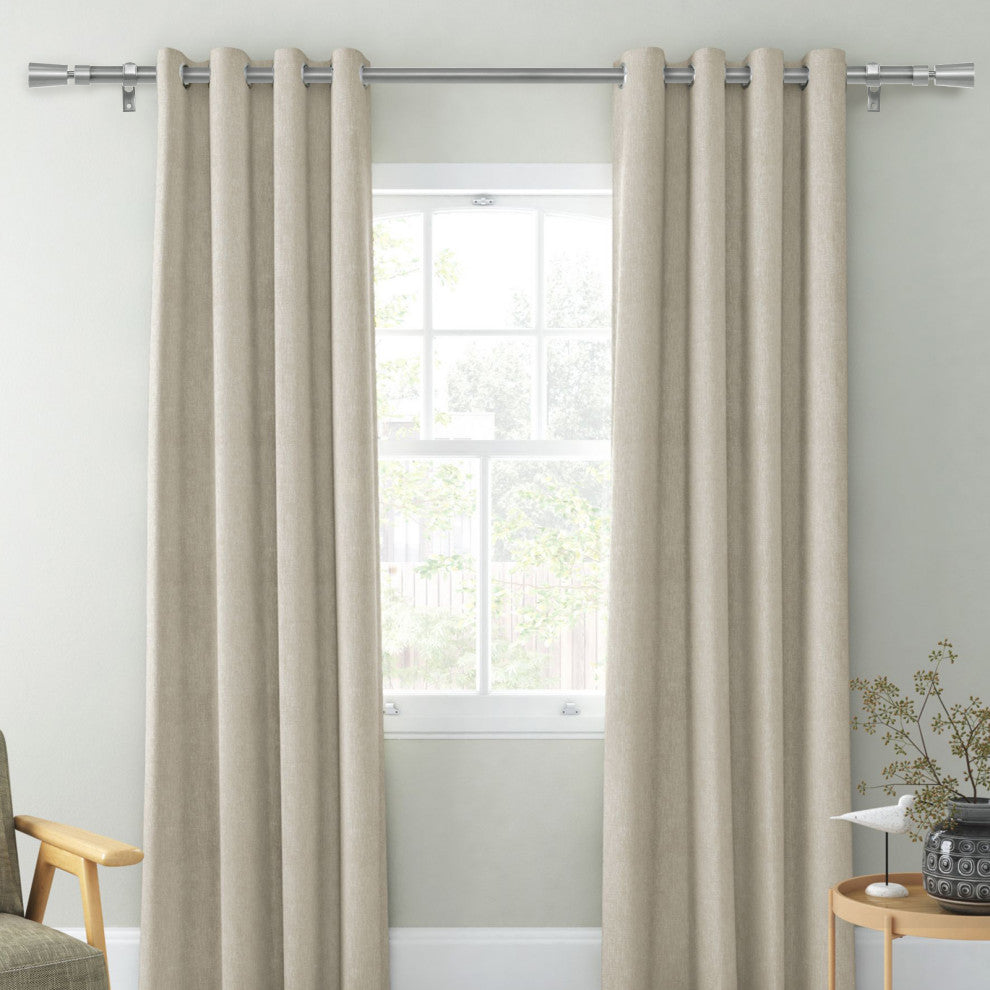 1" Nagle Adjustable Curtain Rod, Pewter, 84"-120"