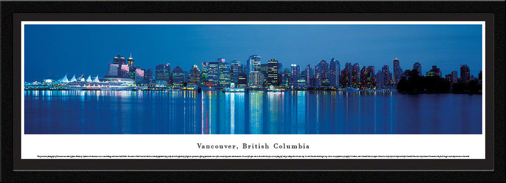 Vancouver Skyline Panoramic Poster, British Columbia , Select Frame