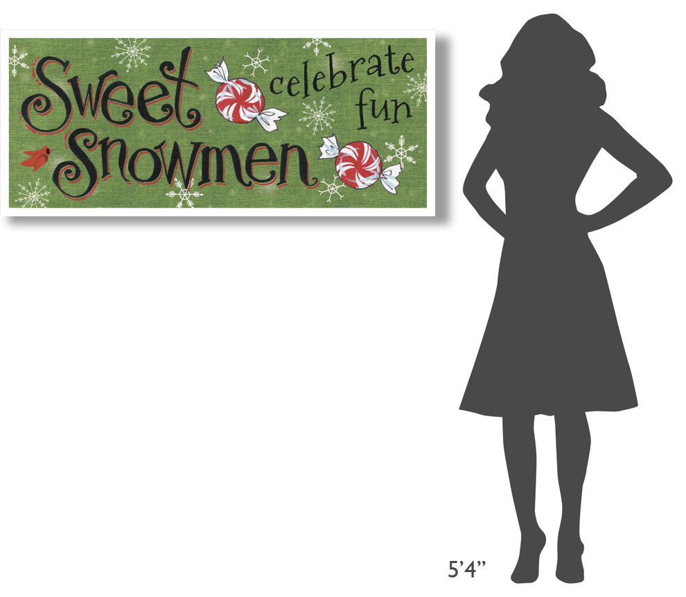 "Sweet Snowmen Sign II" Digital Paper Print by Anne Tavoletti, 52"x22"