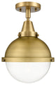 Innovations 447-1C-BB-HFS-82-BB Hampden 1 Light 9" Flush Mount, Brushed Brass