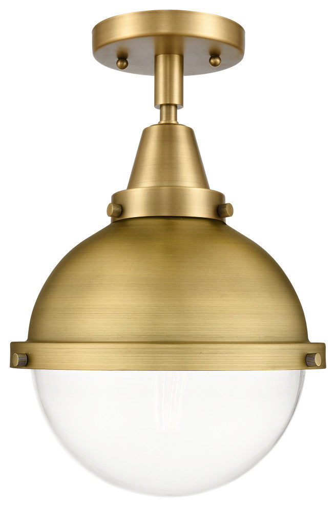 Innovations 447-1C-BB-HFS-82-BB Hampden 1 Light 9" Flush Mount, Brushed Brass