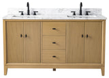 Vanity Art Bathroom Vanity with Engineered Marble Top and Sink, Walnut, 42", Matte Black