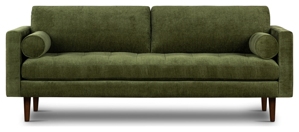 Poly and Bark Napa Velvet Sofa, Distressed Green Velvet
