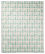 Nautical Icons Teal 50x60 Throw Blanket