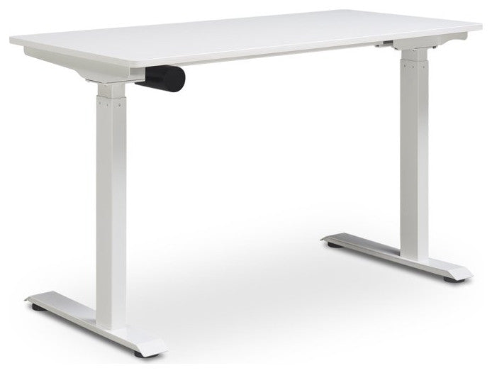 Electric Desk, Fully Motorized Design With Metal Legs & Adjustable Top, White