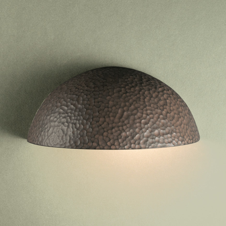 Ambiance Small Quarter Sphere, Downlight Outdoor Wall Sconce, Iron