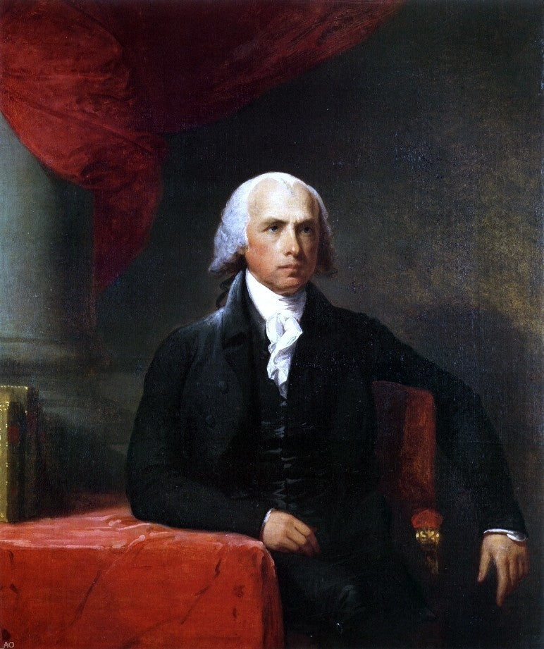 Gilbert Stuart James Madison, 20"x25" Wall Decal Print