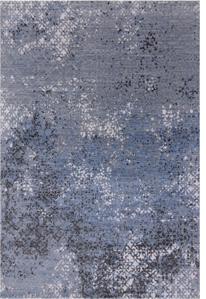 Abstract Wool and Silk Hand Knotted Rug 6' 0" X 9' 0" Q7189