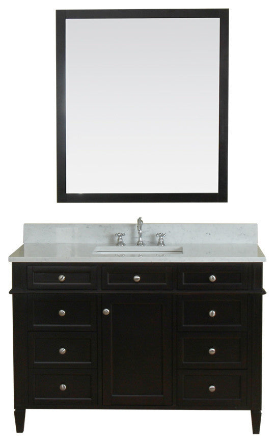 Samantha 48" Bathroom Vanity With Carrera Marble Top