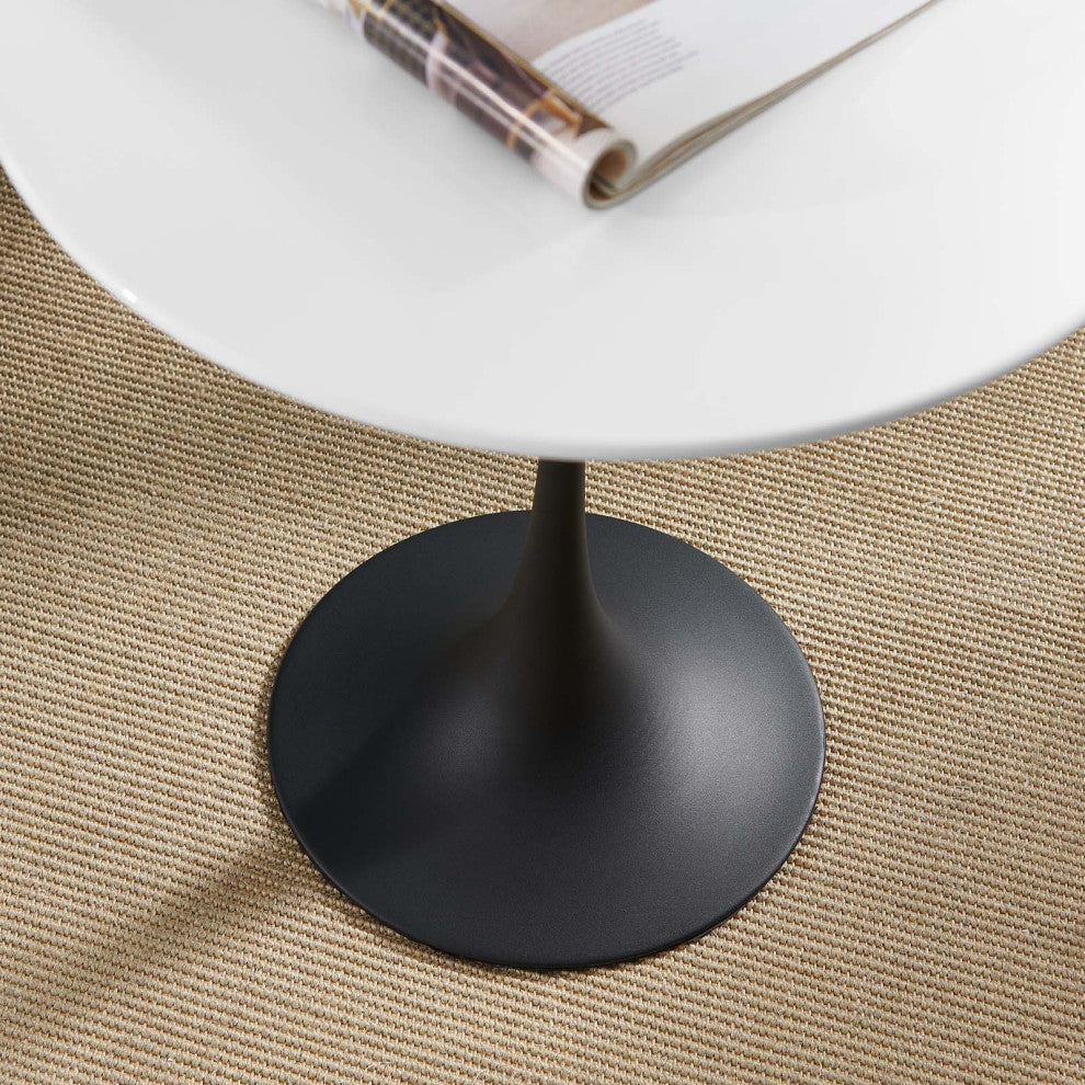 Lippa 20" Round Side Table, Black White