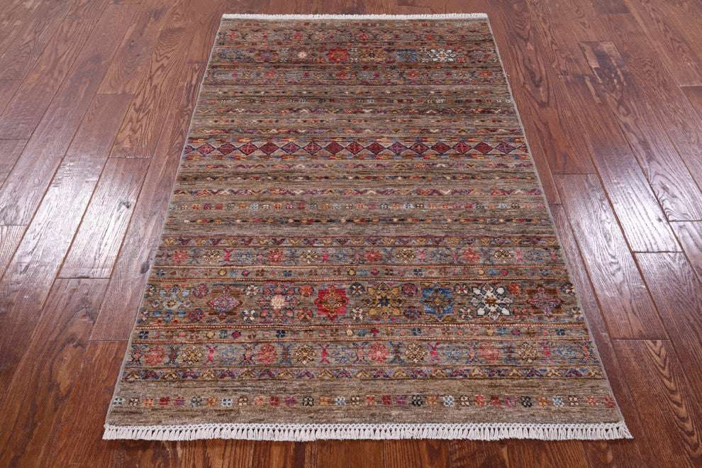 3' 4" X 5' 3" Super Kazak Khorjin Handmade Wool Rug Q10041