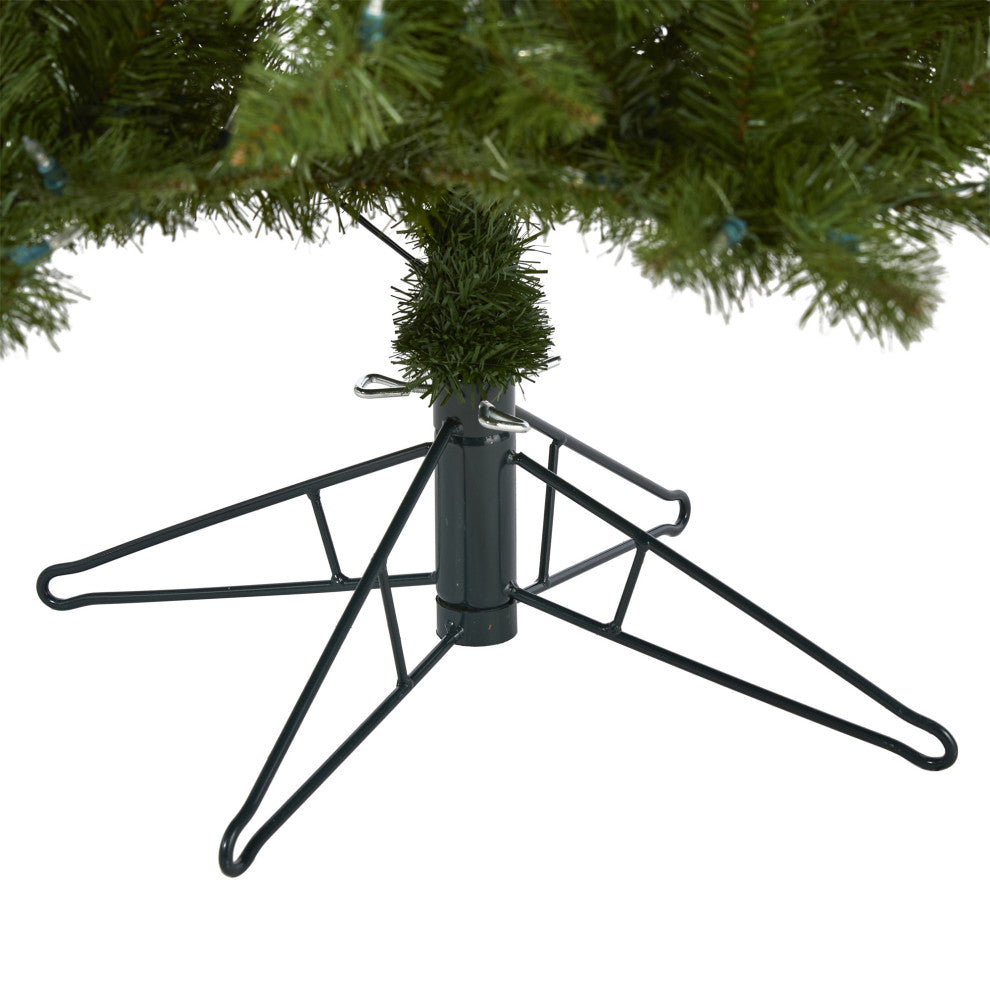 6.5' Vermont Spruce Faux Xmas Tree W/Multicolor Multifunction& Bendable Branches
