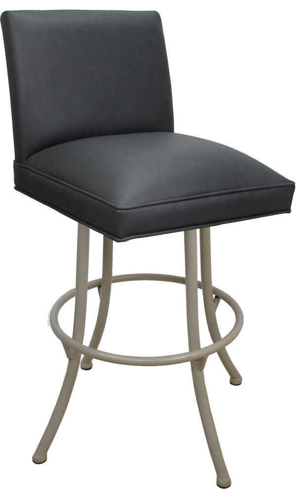 Swivel Metal Counter, Bar or Extra Tall Stool - Sommerville on Noam Base, Gray Vinyl - Beige, 26"