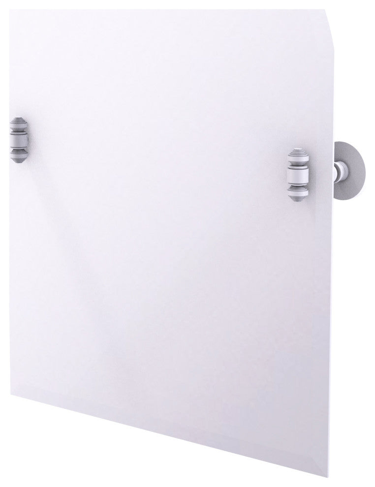 Frameless Arched Top Beveled Edge Tilt Mirror, Matte White