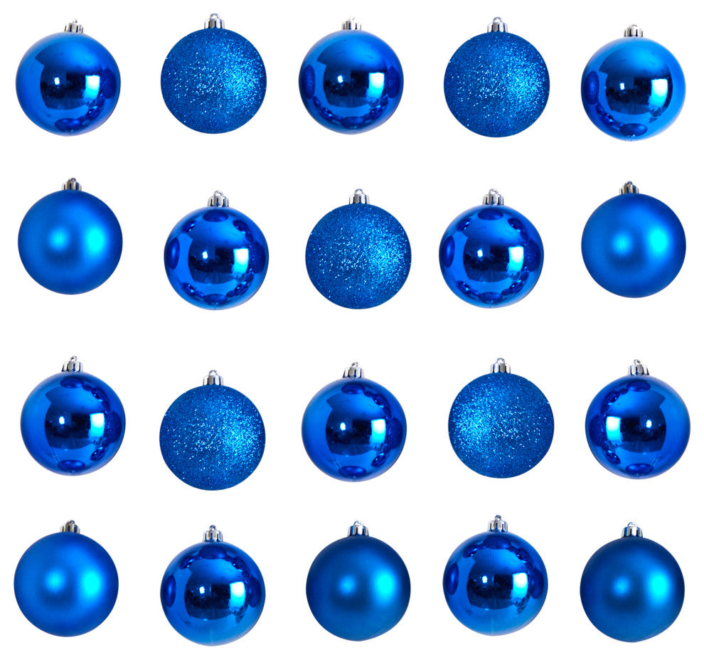 Holiday Xmas 20 Count 3" Shatterproof Ornaments W/ Re-Useable Storage Container
