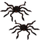 Set of 2, 19.68" Fuzzy Spider With Purple Micro LED Lights