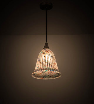 10 Wide Peacock Pate-De-Verre Pendant
