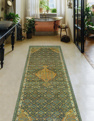Fine Vintage Distressed Jordyn Charcoal/Ivory Runner, 3'1 x 8'8