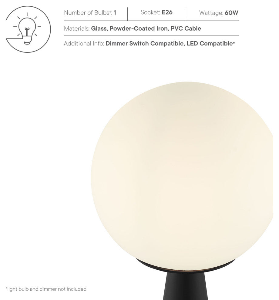 Apex Glass Globe Glass Table Lamp