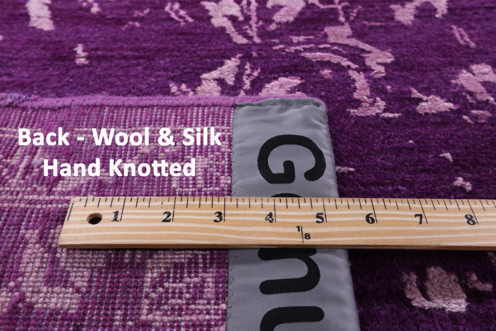 8' 11" X 12' 3" Persian Wool and Silk Hand Knotted Rug Q11762