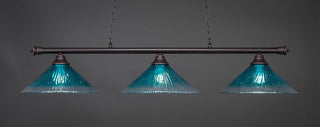 Oxford 3-Light Bar, Dark Granite/Teal Crystal