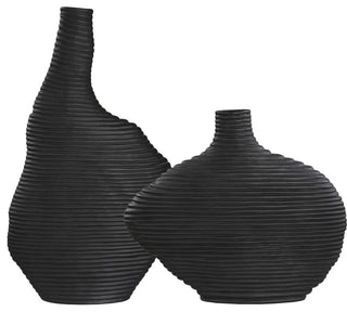 Uttermost Duostacked Black Vases Set of 2