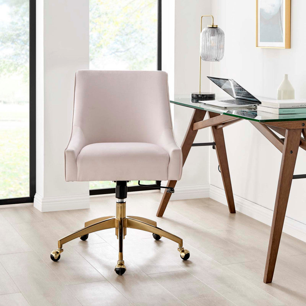 Side Dining Chair, Pink, Velvet, Modern, Kitchen Bistro Restaurant Hospitality
