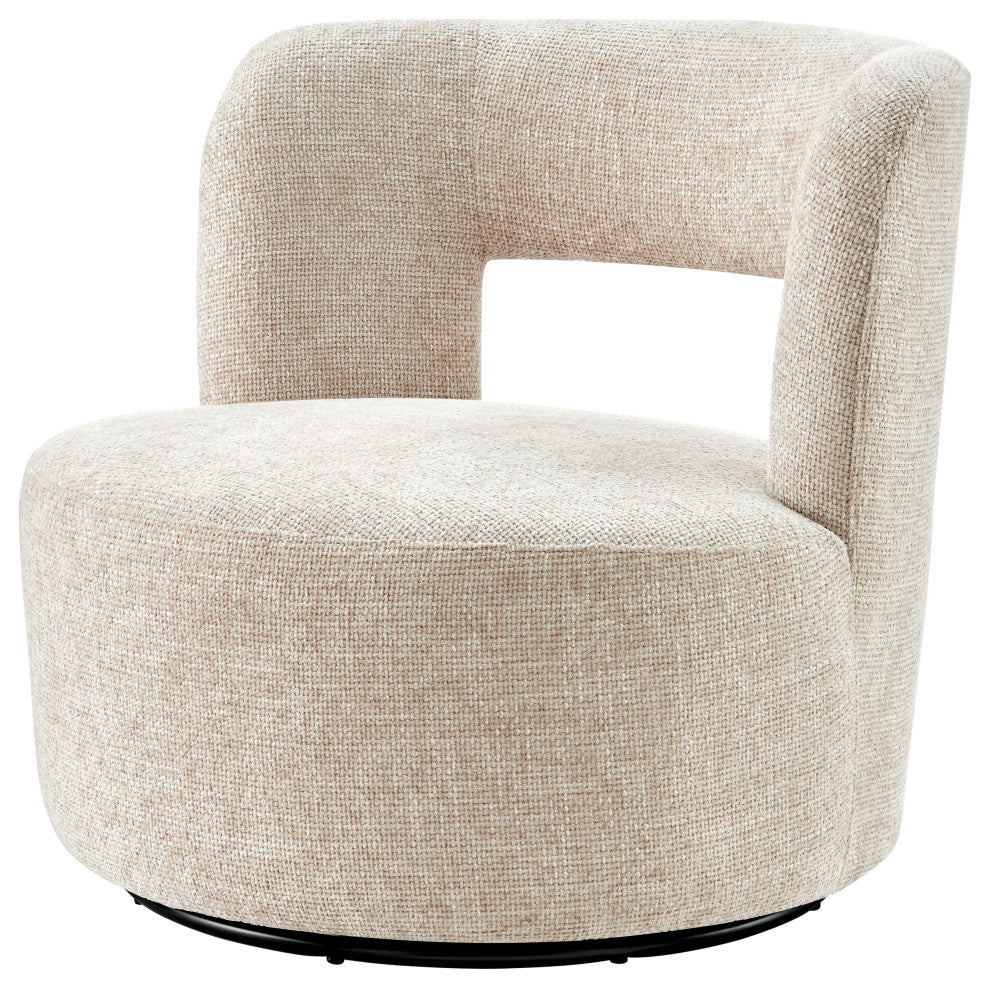 Jazzlyn Fabric Swivel Accent Chair, Grenada Cream