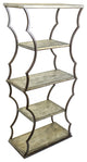 Contemporary Style Metal & Wood Shelf Unit, Silver