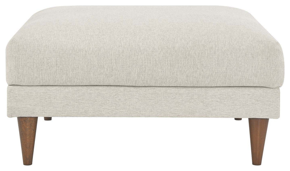 Zoya Down Filled Overstuffed Ottoman - Ivory Fabric