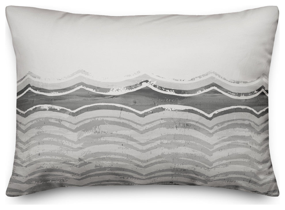 Abstract Gray Waves 14x20 Spun Poly Pillow