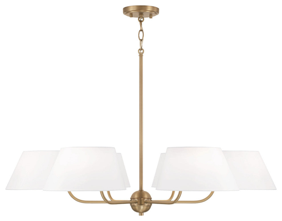Capital Lighting 450461 Welsley 6 Light 36"W Chandelier - Aged Brass