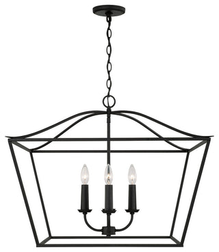 Capital Lighting 350641 Grady 4 Light 28"W Taper Candle Pendant - Matte Brass