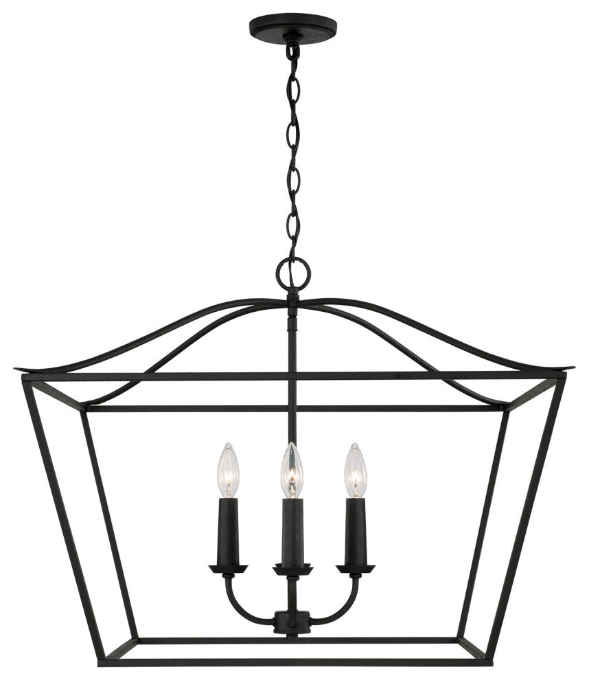 Capital Lighting 350641 Grady 4 Light 28"W Taper Candle Pendant - Matte Brass